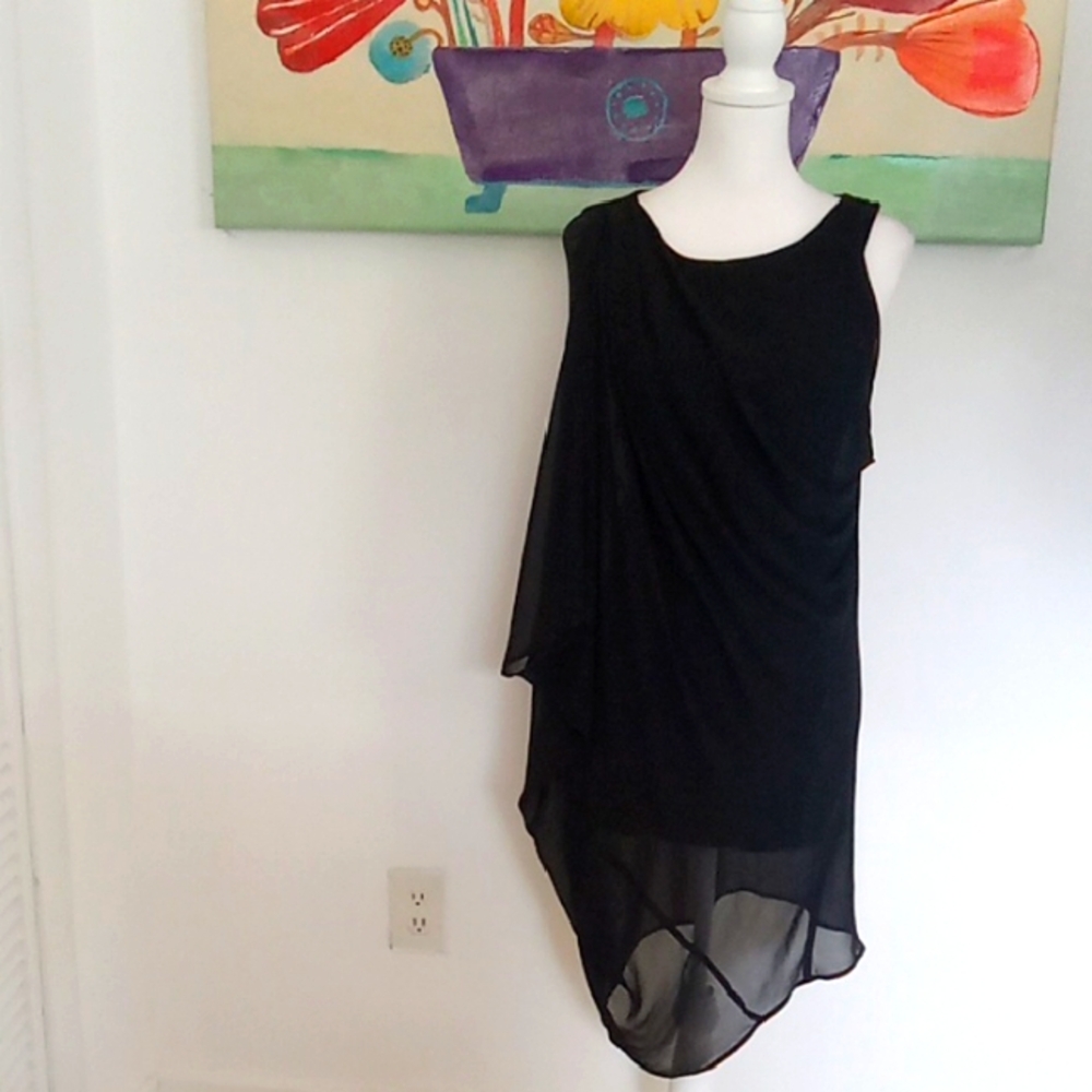 Bebe Elegant Black Asymmetrical Dress